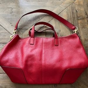 Coach shoulder bag! Gently used! Red leather!